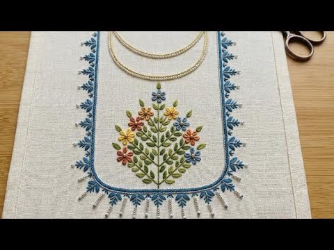 Kashmiri Embroidery Beautiful Neck Design 