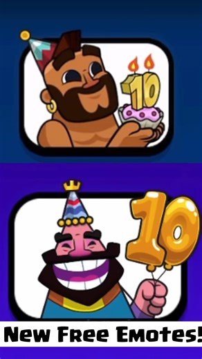 New Free Emotes for 10th year Anniversary #clashroyale #freerewards