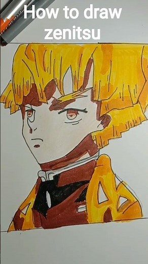 how to draw zenitsu 😎👿