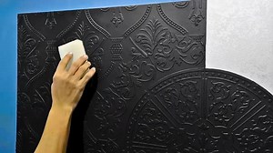 DIY decorative wall panel: Stunning metallic stencil art step-by-step