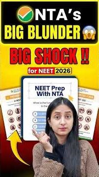 🚨Big Mistake by NTA: NEET 2026 Latest Update🔥#neet2026 #nta #twitter #tweetreels #update #latest