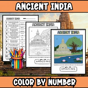Ancient India Color By Number | Reading & Coloring Activity