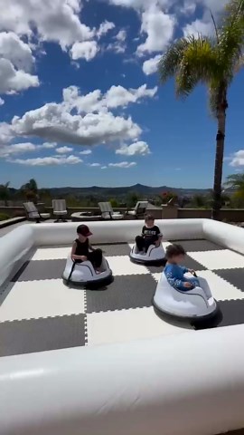 CZGBRO Inflatable Bumper Car Racing Track - Mini Inflatable Race Track with Pump Go Kart Race Pipe Without Bottom(White, 12.5 * 12.5FT)