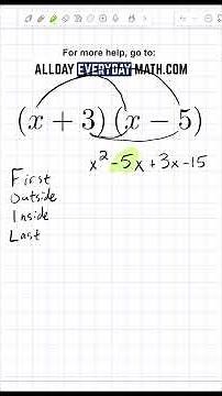 How to multiply binomials (FOIL Method)
