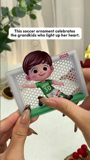 Boy Girl Soccer Player Personalized 2D Flat Acrylic Ornament, Christmas Gift