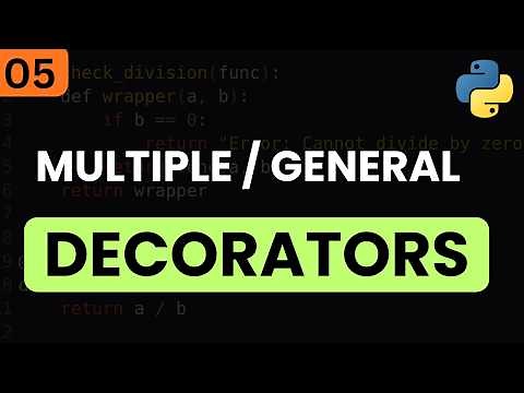 Python Tutorials - Decorators Part 2 | Multiple Decorators | General Decorators | Parameters