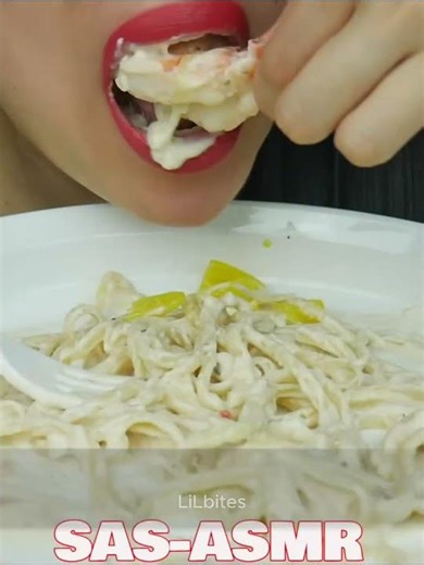 creamy cheesy seafood pasta #asmr #mukbang #food #foryou