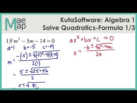 KutaSoftware: Algebra 1- Using Quadratic Formula Part 1