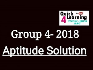 GROUP 4 - 2018 - Answer Key- Aptitude Solution in English/தமிழ்