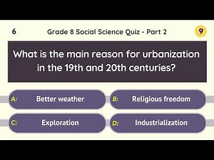 Grade 8 Social Science Quiz - Part 2/10 | 12 Multiple-Choice Questions for Students to Practice GK