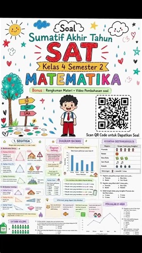 Soal Ujian Matematika Kelas 4 Semester 2 (SAT) (klik deskripsi bawah, tahan, klik buka)