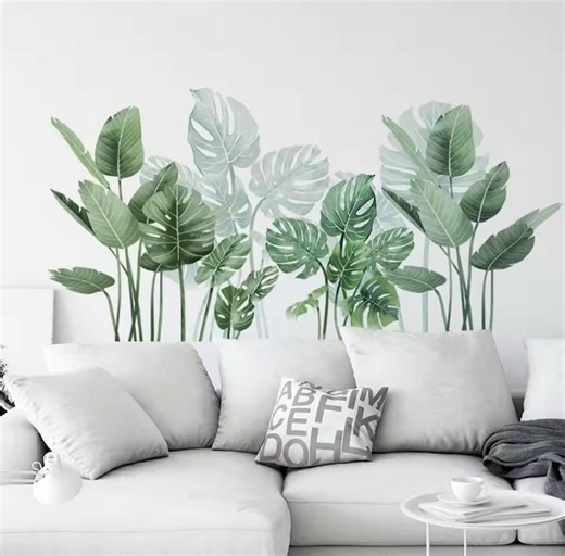 Green Leaf Wall Decals: Botanical Vine Stickers, Removable Wall Art - Etsy Australia