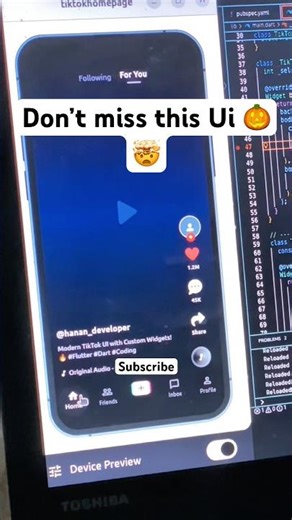 TikTok home page in flutter🔥 #flutter #appdevelopment #flutterui #programming