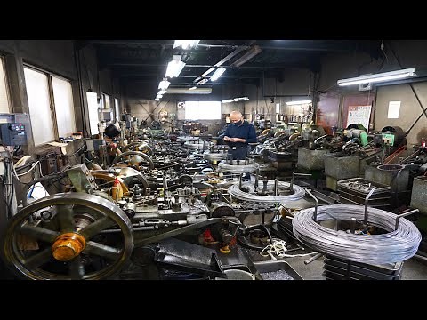The process of mass producing screws. Japanese screw factory producing 400,000 screws per day