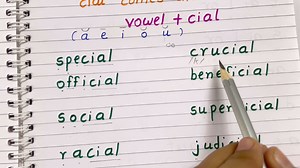 Cial or Tial 🤔? CIAL AND -TIAL Some adjectives end with the suffix –cial or –tial. Usually, add –cial after a vowel and –tial after a consonant but there are exceptions. (Adjectives with the suffix –cial or –tial do not always have a recognisable English root word.) Watch full video for more information Follow our YouTube channel for more information https://youtube.com/@geniusphonicsandgrammarcla1720?si=5RHMGUeE-Xs57eKa | Genius Phonics and Grammar Classes