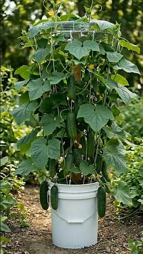 Brilliant DIY Upcycled Cucumber Trellis: Small Space, Big Harvest! 🥒✨