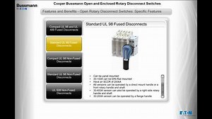 Bussmann series product training video – Rotary disconnect switch - Bussmann series - Eaton videos