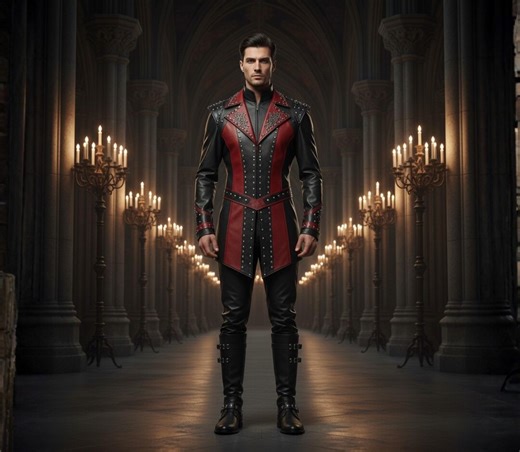 Genuine Leather Gothic Vampire Costume for Men. - Etsy