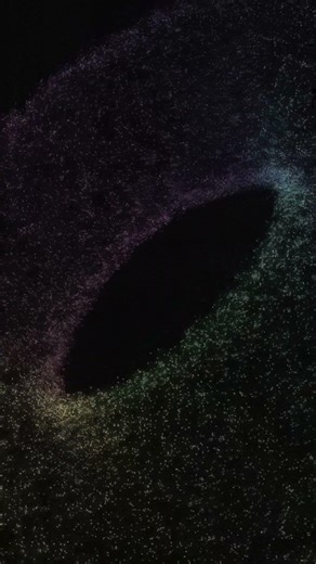 "Glass" — a melancholic point cloud drifting through space. Part of the daily shorts series explorin