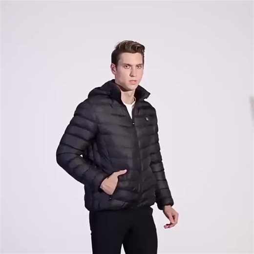 video, Unisex Heated Jacket with 9 Targeted Heating Areas Adjustable 3-Level Warmth Easy USB Powe...