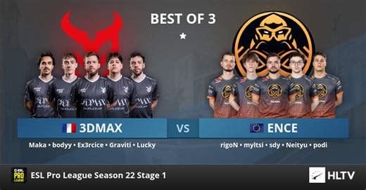 3DMAX vs ENCE at ESL Pro League Season 22 Stage 1