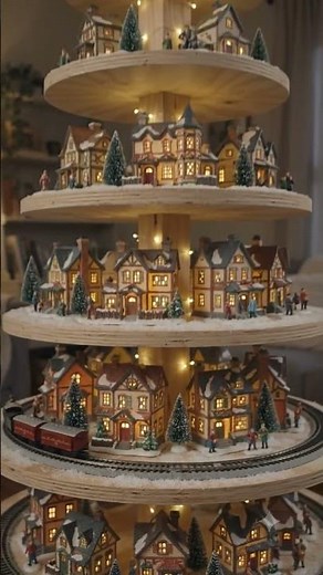 This 7-Tier Christmas Village Tree Stores COMPLETELY FLAT 🤯🎄