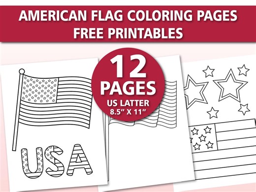 American Flag Coloring Pages Printable, USA Flag Coloring Sheets for Kids, 4th of July Activity, Independence Day Worksheets, Preschool PDF - Etsy UK