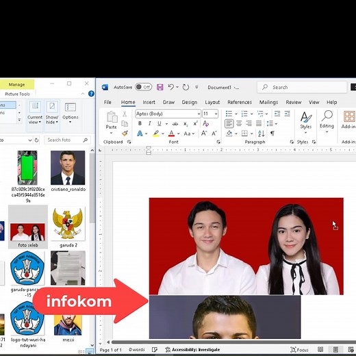 Cepat insert picture di word #tutorial #microsoftWord | Info Komputer