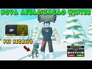 RAPIDO SAIU! NOVA ATUALIZAÇÃO 💥 SEASONS 💥 COM PETS SECRETO NO STRONGMAN SIMULATOR! ROBLOX