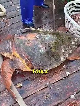 Saved a sea turtle from barnacles. What it showed me underwater broke the internet!😭💔#turtlerescue