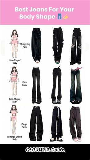 How to Choose the PERFECT Jeans for Your Body Shape😳✨ #JeansGuide #BodyShape #StyleTips
