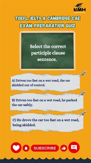 TOEFL, IELTS & Cambridge CAE🎓📘 Practise exam-style questions for TOEFL, IELTS, and Cambridge CAE to test your English level and improve exam confidence. Perfect for learners preparing for international English exams. 🎓 Free Courses: 👉 https://englishmasteryhub.com/courses/ #TOEFL #IELTS #StudyAbroad #EnglishProficiency #LearnEnglish #CambridgeCAE #ExamPreparation