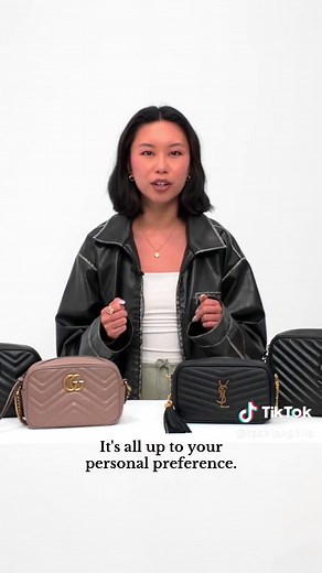 The Gucci Marmont Chain Shoulder bag and Saint Laurent Lou Camera bags are the perfect crossbody bags for everyday wear. Which one is your go-to?