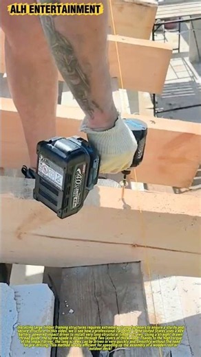 Installing Long Timber Screws in a Wooden Frame Using an Impact Driver #shorts