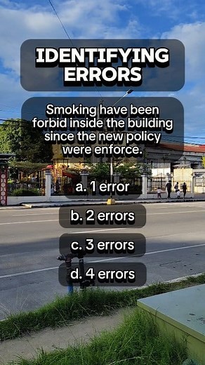 424K views · 3.7K reactions | IDENTIFYING ERRORS Smoking has been forbidden inside the building since the new policy was enforced. #learnonfacebook #grammartips #grammar #grammarchallenge #LearnEnglish #grammarmatters #englishlearning #sentencestructure | Learn English | Facebook
