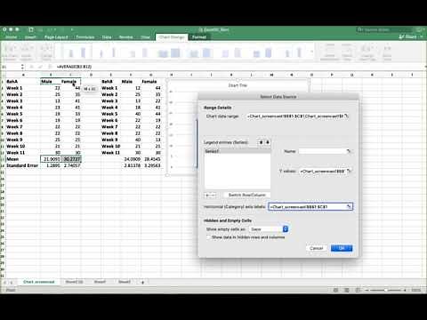 Excel -clustered bar chart with standard error bars