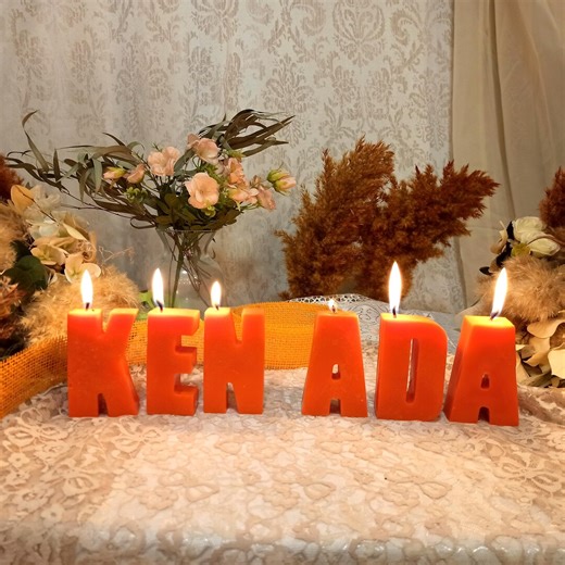 Handmade Wedding Letter Candles – Personalized Couple Name Decor 9/5cm Tall - Etsy