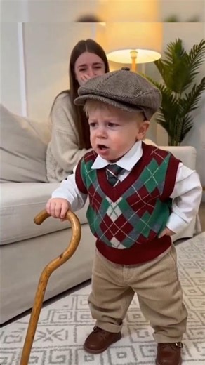 Baby Acts Like an Old Man Complaining About Back Pain 😂 #FunnyBaby #ViralVideo
