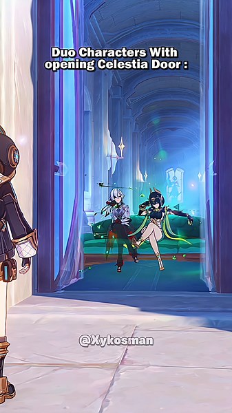 Duo Characters Matching but With Celestia door in Genshin ✨