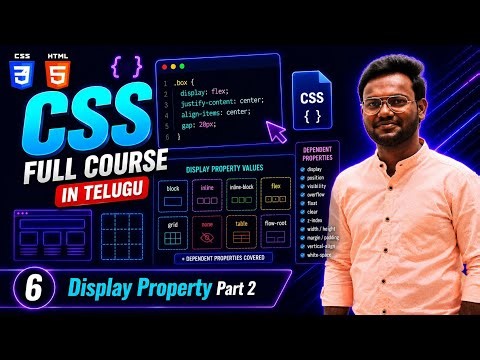 Display Property in CSS Part 2 | Flex, Grid, None & Visibility | CSS Full Course #06