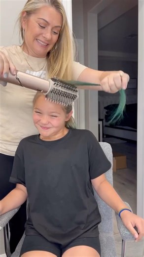 Aquamarine mistake turned into her favorite look #momlife #haircolor