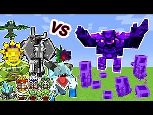 Ender Golem Vs. Mowzie's Mobs Monsters in Minecraft
