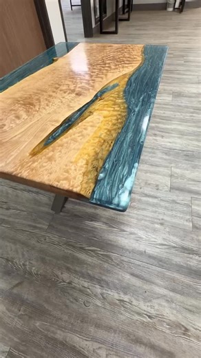 Quilted maple epoxy resin coffee table on sale for in shop purchase only. Listed on website. | Unique Wood Supply and Design