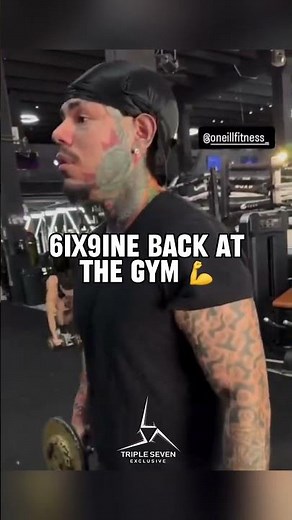 6ix9ine Is Back At The Gym!