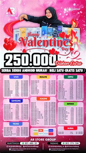 AR STORE PADANG on Instagram: "ANDROID MURAH ada dimari 🤤🤤🤤 beli satu gratis satu !! ✨FEBRUARI EKSTRA HEMAT✨ • PROMO GACORRR FEBRUARI🔥 HARGA MURAH LAPTOP SECOND & IPHONE SINYAL PERMANEN DISKON EKSTRA HINGGA 500.000‼️ • Pasti hemat, pasti diskon, pasti murah.. Pastikan kamu belanja dengan harga termurah.. nego harga sampai deal 💕💕 Terimakasih dukungan & kepercaya’annya sobat mimin 😍😍 Kamu wajib otw.. Mau Harga Paten? Yuk bisik2 ke mimin 🤫🤫🤫 MAU IPHONE TERMURAH HARGA DIBAWAH RATA2, KUAL