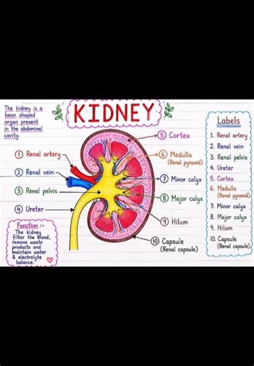 KIDNEY ANATOMY AND PHYSIOLOGY # nursing notes # Anatomy