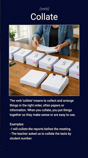 English word 'collate' verb C1
