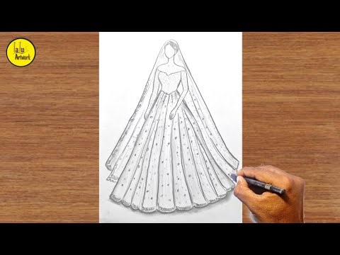 How to draw💃 BRIDAL GOWN Girl Drawing || Pencil Art