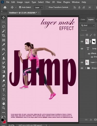 Typography Efect/ Text Overlapping/Layer mask #adobephotoshop #youtubeshorts #newshorts #new #design