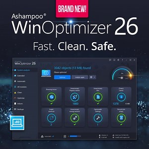 Accelerate your Windows experience with our new WinOptimizer 26! 💻✨ Windows is great, but there's always room for improvement and more speed! Let Ashampoo WinOptimizer 26 take care of that for you! 🛠️ Over time, operating systems become slow, prone to errors, and accumulate data junk. Important settings are missing or deeply hidden within the system. That's where Ashampoo WinOptimizer 26 comes in - fast, precise, and secure. ✅🔒 Discover more and rev up your PC to the next level: https://bit.l